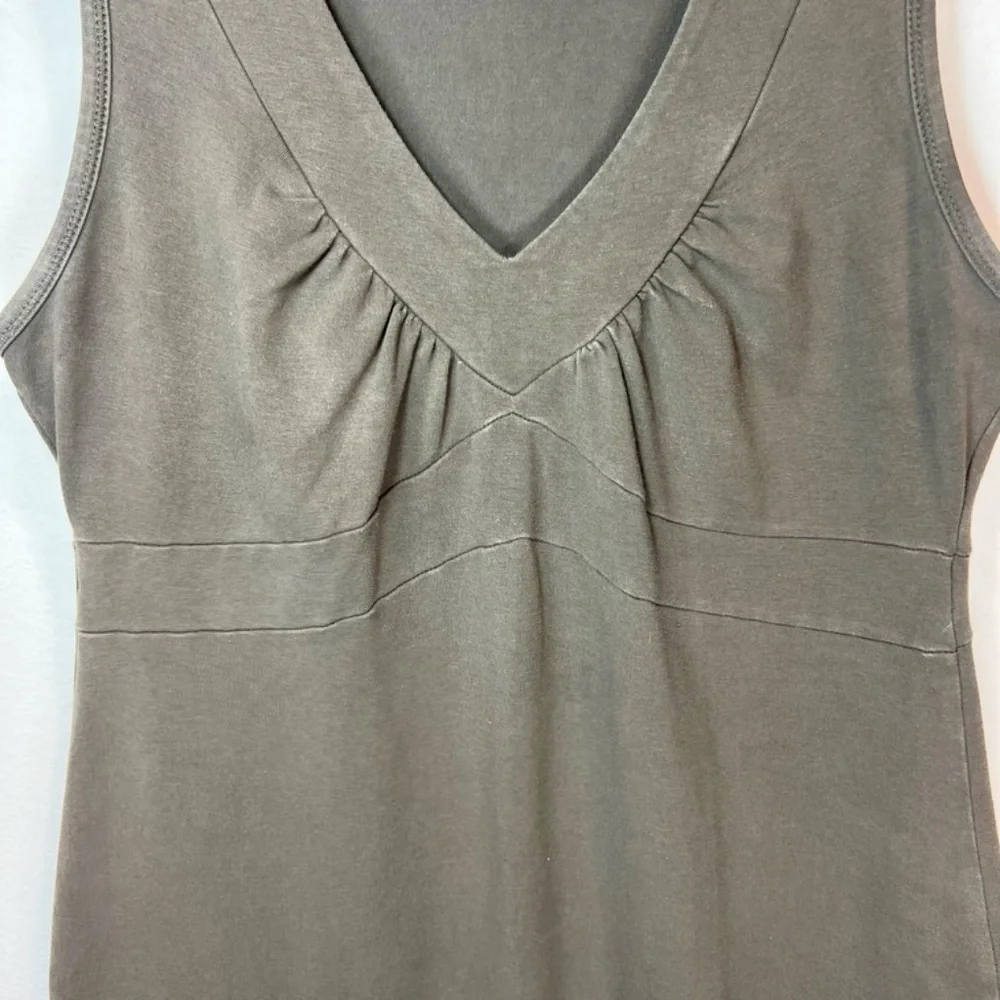 Athleta Señorita Organic Cotton Mini Dress Olive Green  Sleeveless V-Neck  Small - Picture 3 of 12